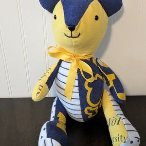 Colorful Patchwork Teddy Bears with Bows